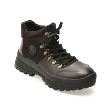 Ghete EPICA maro, LN17, din piele naturala