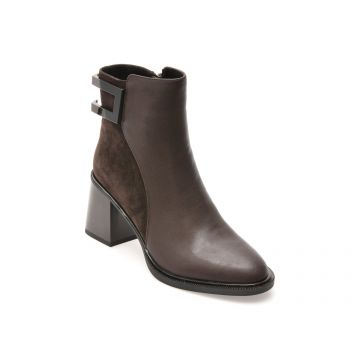 Ghete EPICA maro, M202B, din piele naturala