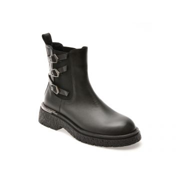 Ghete EPICA negre, 208301, din piele naturala