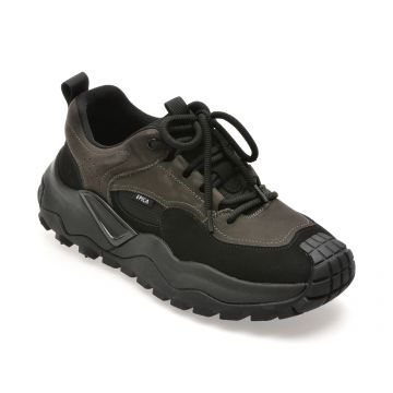 Ghete EPICA negre, LN11, din piele naturala