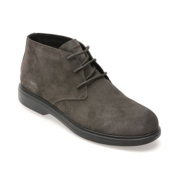 Ghete GEOX gri, U16DCB, din piele intoarsa