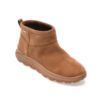 Ghete GEOX maro, D5626B, din piele intoarsa