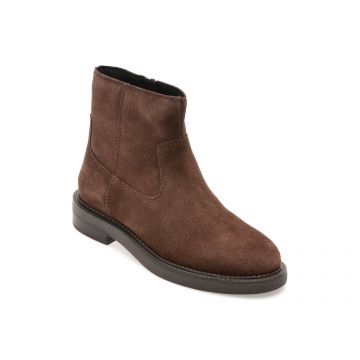 Ghete GEOX maro, D56WYH, din piele intoarsa