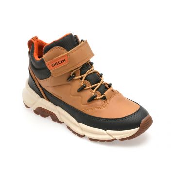 Ghete GEOX maro, J36LCG, din piele ecologica