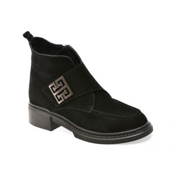 Ghete IMAGE negre, 2282211, din piele intoarsa