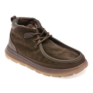 Ghete JEEP maro, M52041A, din piele intoarsa