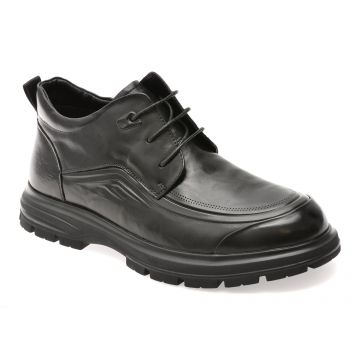 Ghete OTTER negre, 8078, din piele naturala