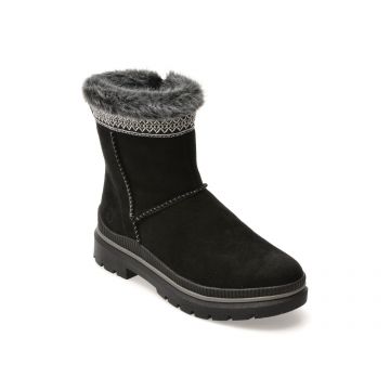 Ghete REMONTE negre, D0C83, din piele intoarsa