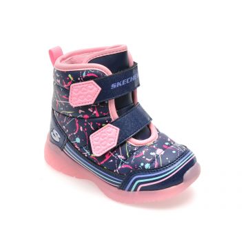 Ghete SKECHERS bleumarin, ILLUMI-BRIGHTS, din piele ecologica