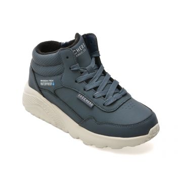 Ghete SKECHERS bleumarin, UNO LITE, din piele ecologica