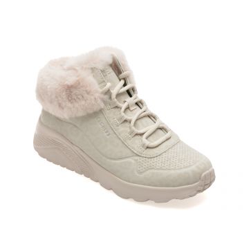 Ghete SKECHERS gri, UNO LITE, din piele ecologica