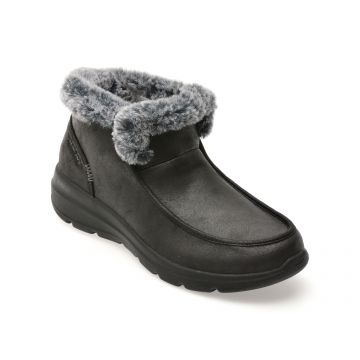 Ghete SKECHERS negre, GLACIAL ULTRA, din material textil