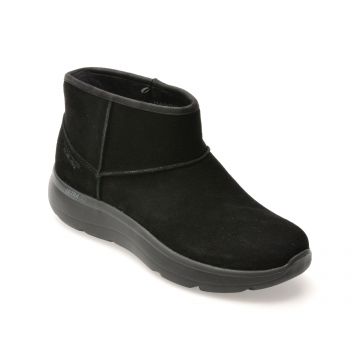 Ghete SKECHERS negre, ON-THE-GO ENCORE, din piele intoarsa