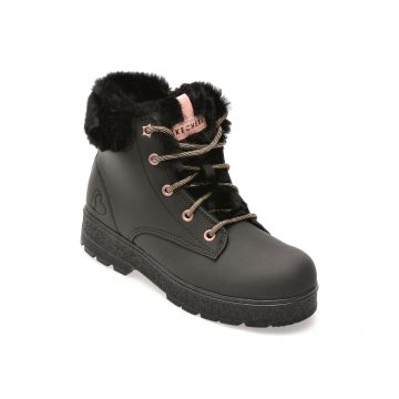Ghete SKECHERS negre, STREET GLITZ, din piele ecologica