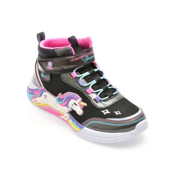 Ghete SKECHERS negre, UNICORN CHASER, din material textil