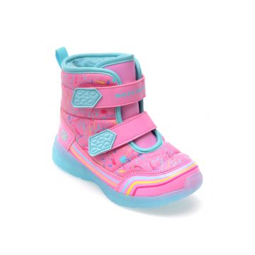Ghete SKECHERS roz, ILLUMI-BRIGHTS, din piele ecologica