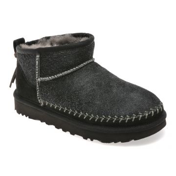 Ghete UGG negre, CLASSIC ULTRA MINI BIARRITZ, din piele intoarsa Ghete UGG negre, CLASSIC ULTRA MINI BIARRITZ, din piele intoarsa