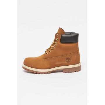 Bocanci impermeabile de piele nabuc cu garnituri de piele Premium 6