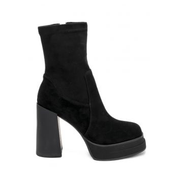 Botine cu platforma si toc masiv Leta