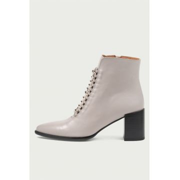 Botine de piele lacuita cu varf ascutit Danielle