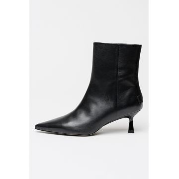 Botine din piele cu fermoar Vivian