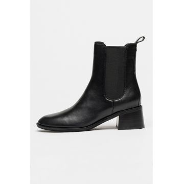 Botine din piele cu toc masiv