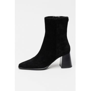 Botine din piele intoarsa cu fermoar Jade