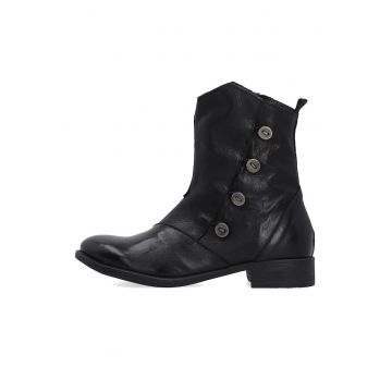 Botine negre de dama cu nasturi
