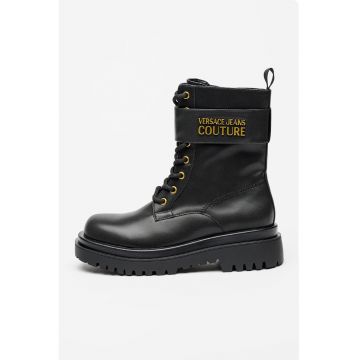 Cizme de piele ecologica cu logo