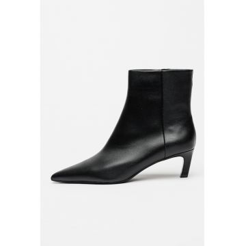 Cizme din piele cu toc kitten