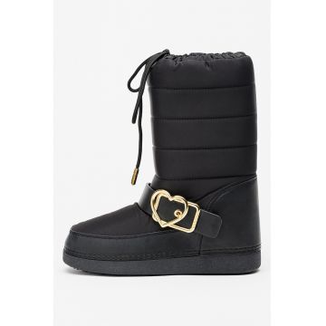 Cizme flatform de piele ecologica