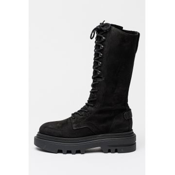Cizme mid-calf din piele