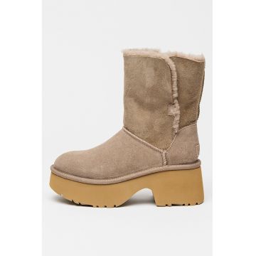 Ghete demi-wedge din piele intoarsa fara inchidere Esmee