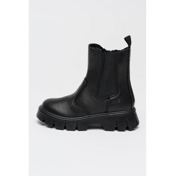 Ghete din piele cu fermoar