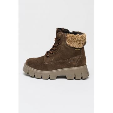 Ghete din piele intoarsa cu blana shearling si tehnologie Gore-Tex