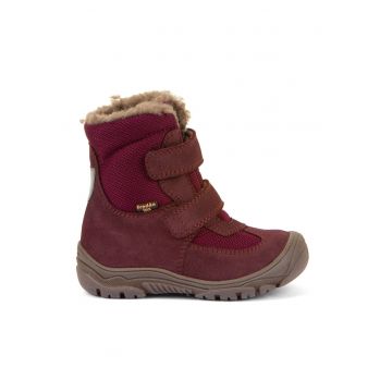 Ghete din piele intoarsa cu finisaj rezistent la apa si inchidere velcro