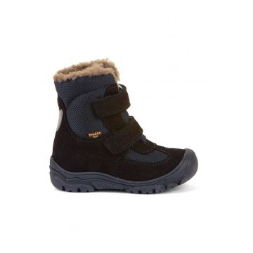 Ghete din piele intoarsa cu finisaj rezistent la apa si inchidere velcro