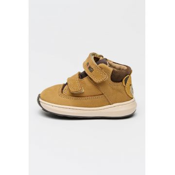 Ghete din piele nabuc cu velcro