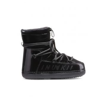 Ghete fara inchidere de piele ecologica si material textil slip-on