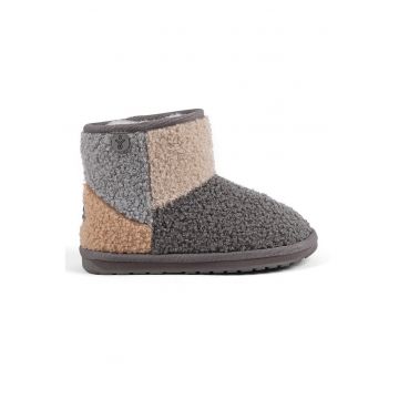 Ghete slip-on din teddy cu captuseala de lana Ghete slip-on din teddy cu captuseala de lana
