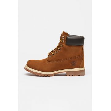 Bocanci impermeabile de piele nabuc cu garnituri de piele Premium 6