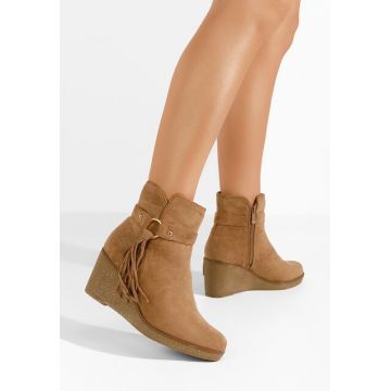 Botine cu platforma Allura camel