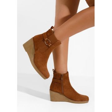 Botine cu platforma Larimar maro