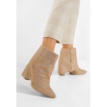 Botine cu toc aurii Domina
