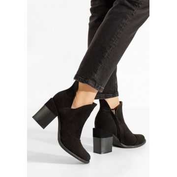 Botine cu toc gros Condesa V2 negre