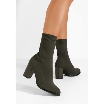 Botine cu toc gros Sedna verzi Botine cu toc gros Sedna verzi