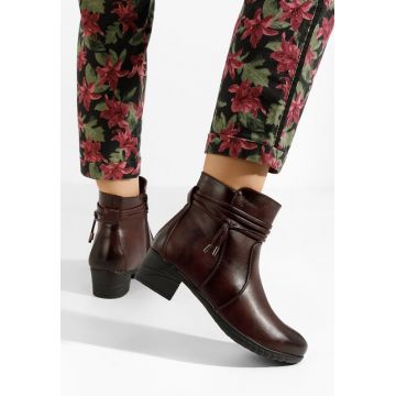 Botine cu toc mic Caserta grena