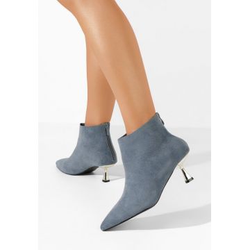 Botine cu toc subtire Luria albastre Botine cu toc subtire Luria albastre