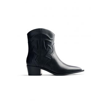 Botine de piele cu fermoar