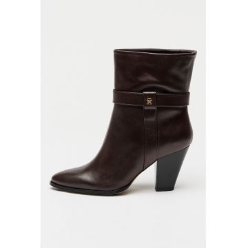 Botine de piele cu toc cubanez